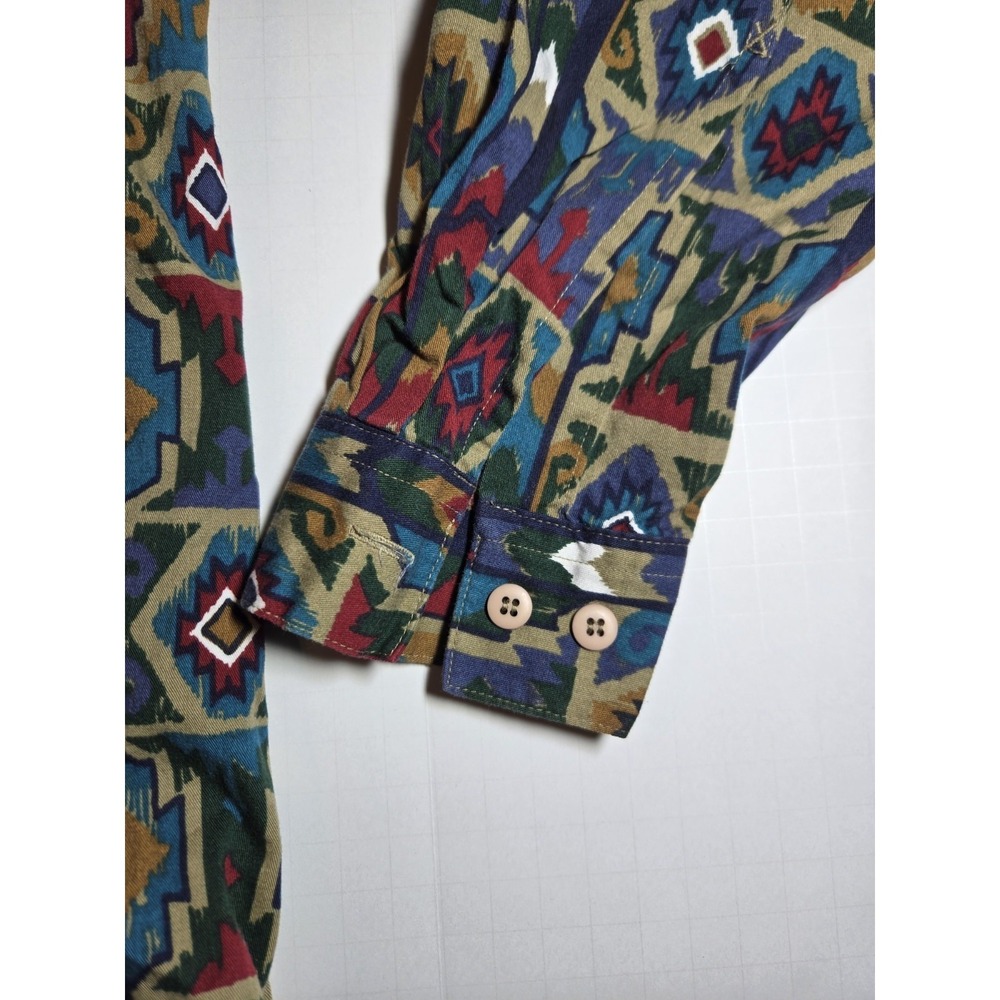 Vintage 90's Woolrich Button Up Shirt Mens XL Aztec Southwestern Tribal Pattern - Picture 8 of 11